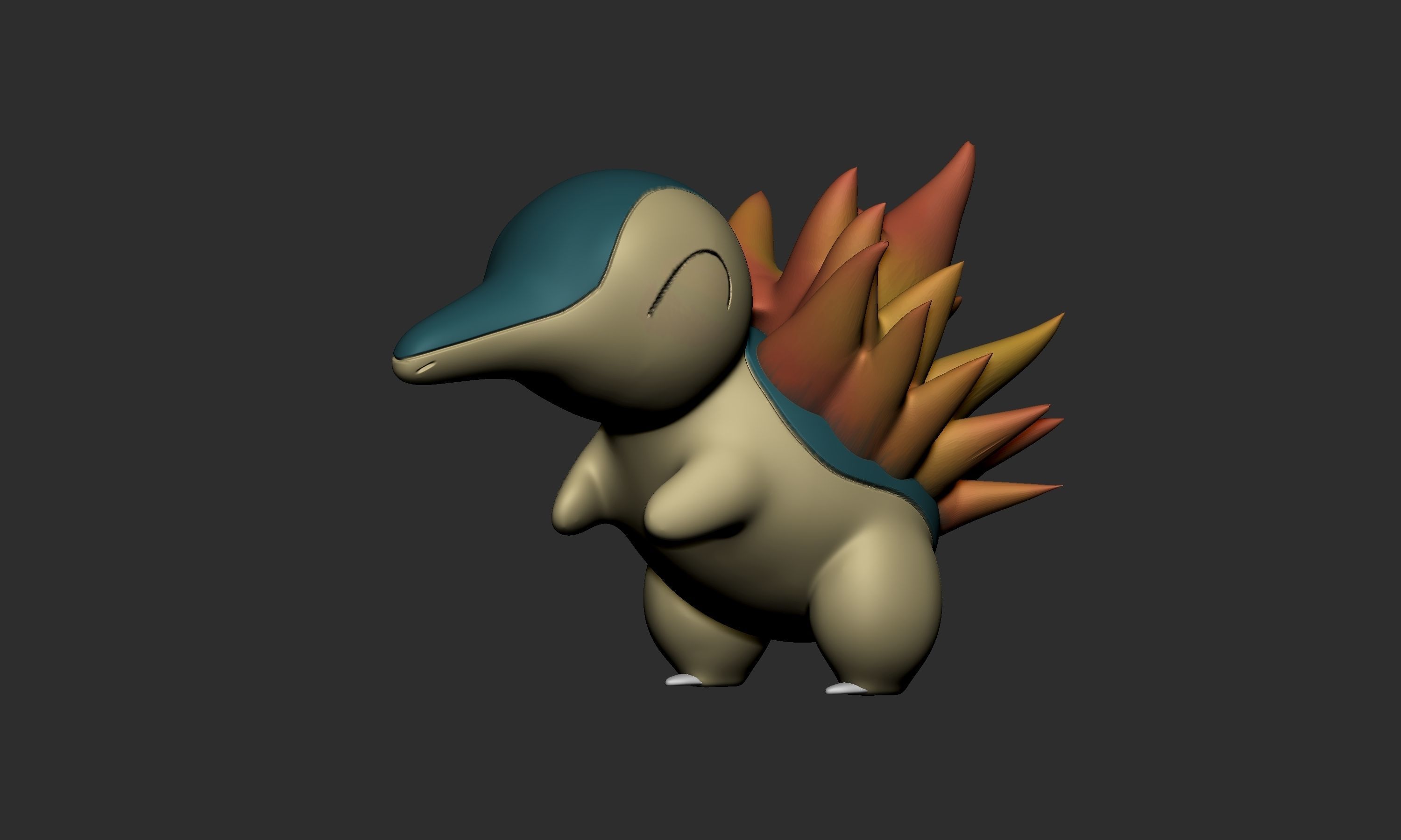 Pokemon - Cyndaquil Quilava and Typhlosion 3D print model_4