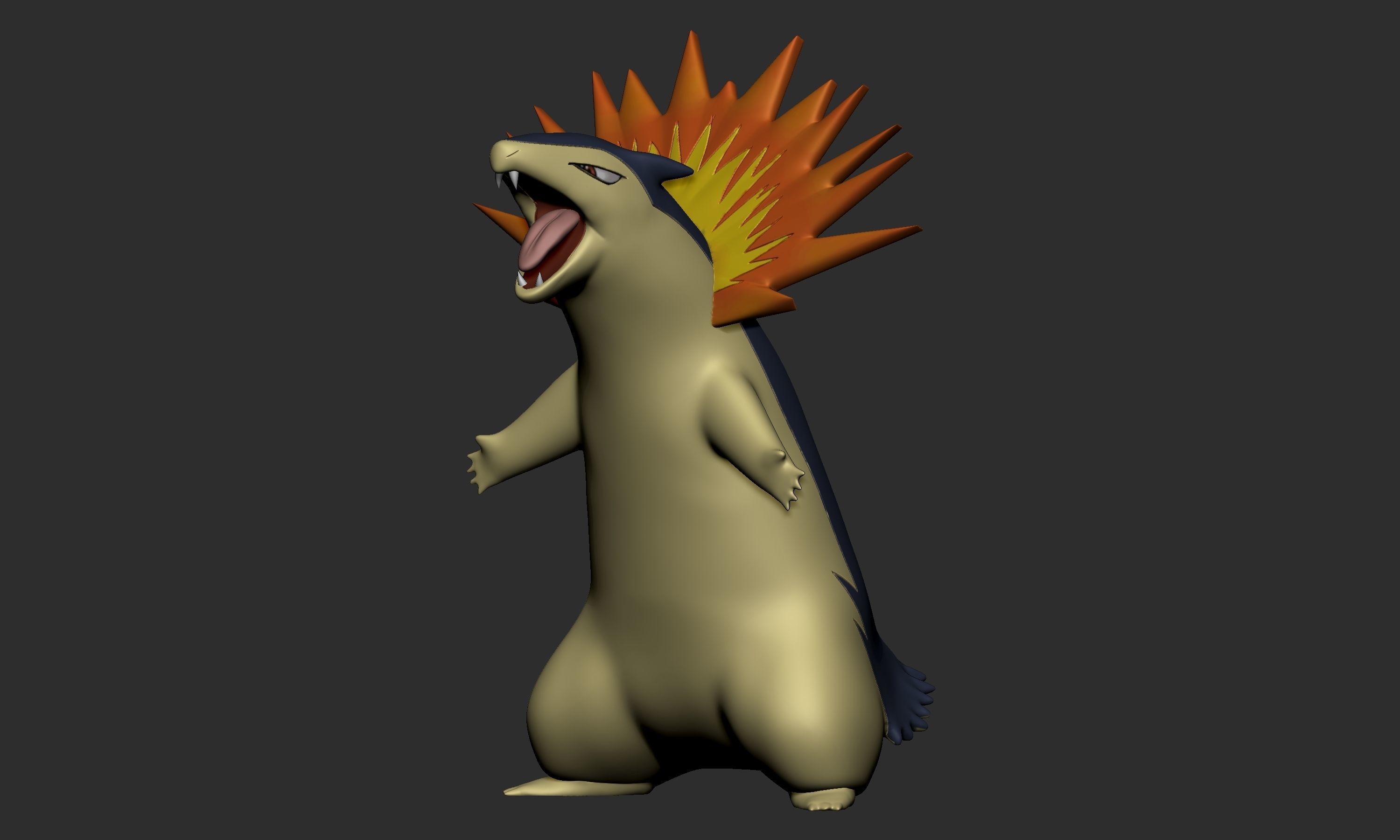 Pokemon - Cyndaquil Quilava and Typhlosion 3D print model_16