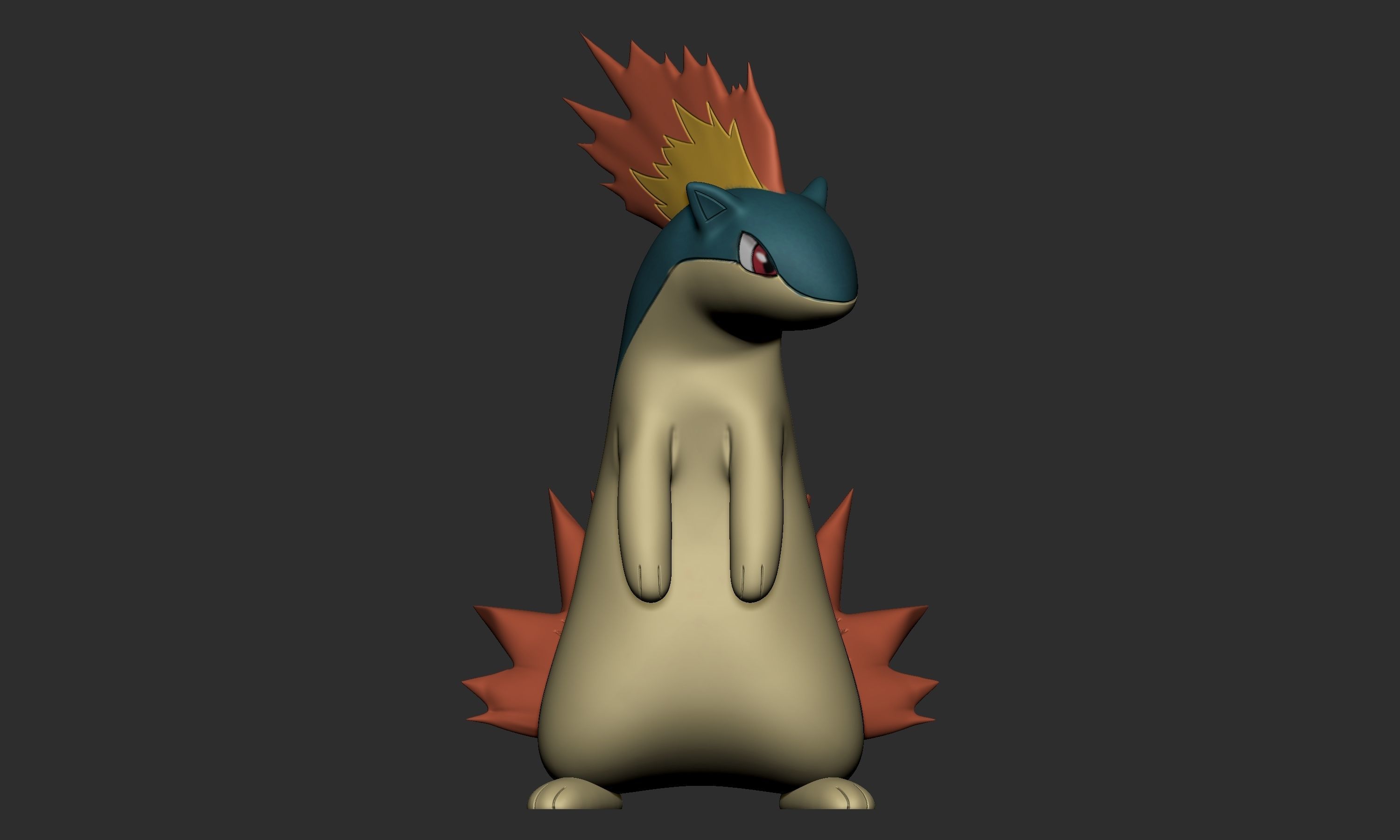Pokemon - Cyndaquil Quilava and Typhlosion 3D print model_10
