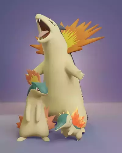Pokemon - Cyndaquil Quilava and Typhlosion