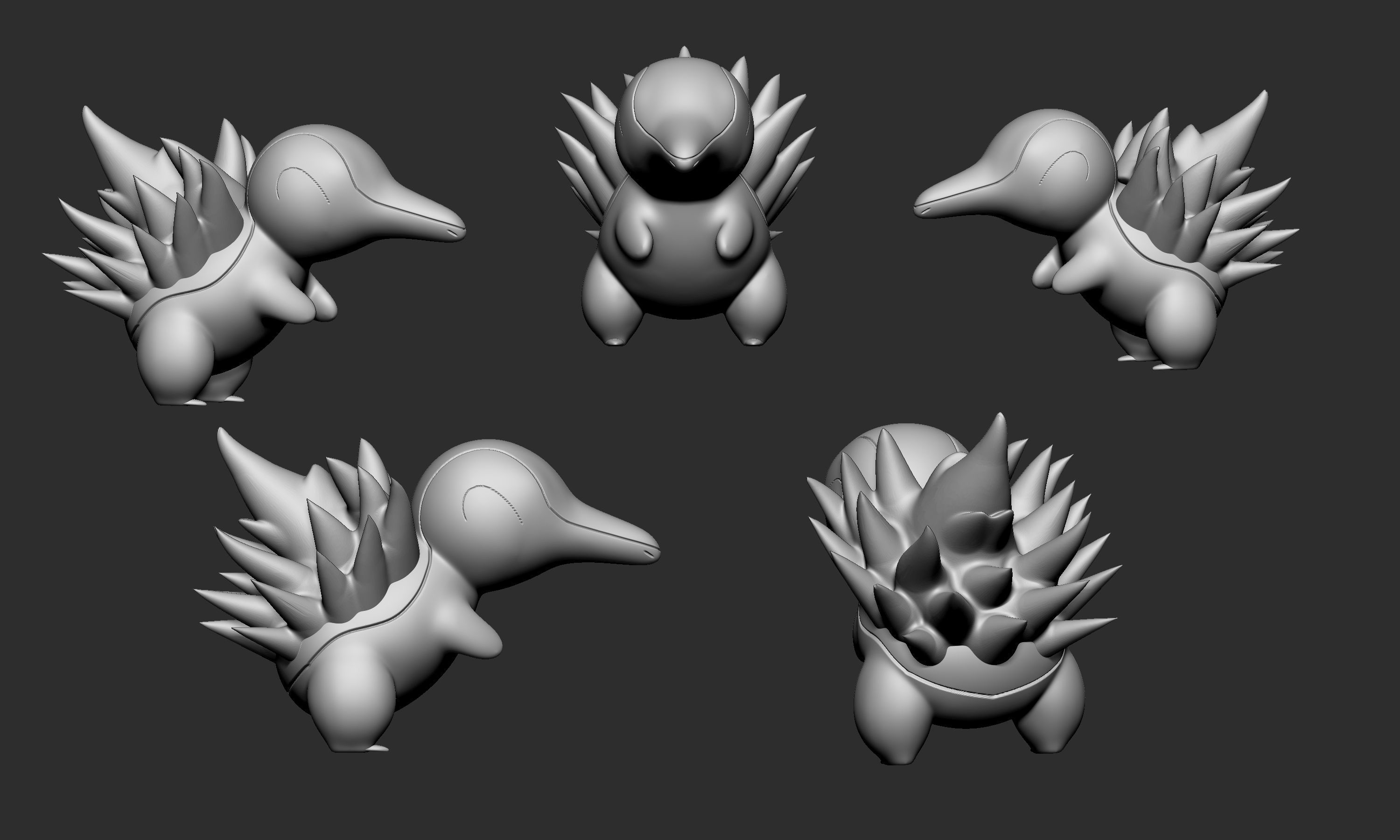 Pokemon - Cyndaquil Quilava and Typhlosion 3D print model_3