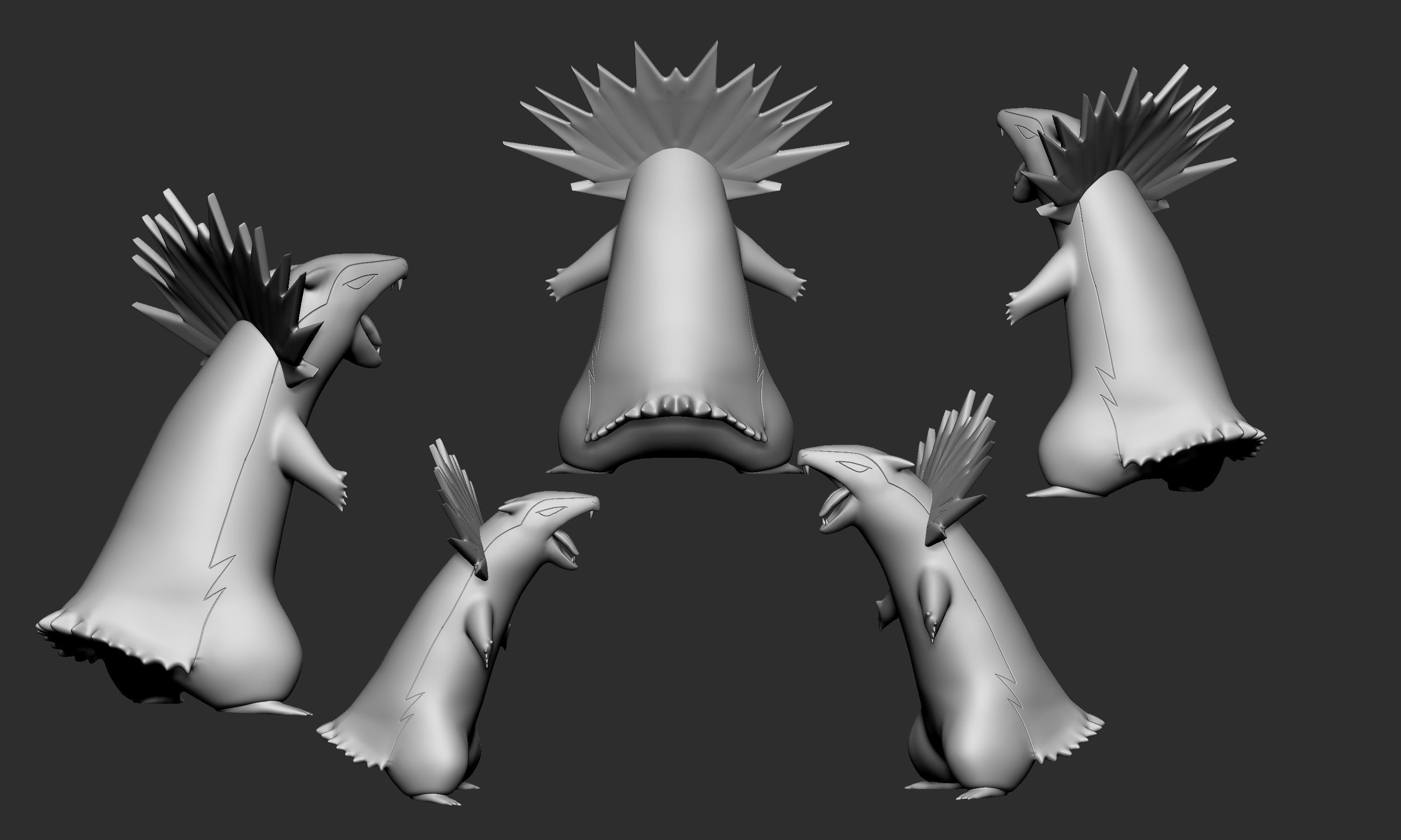Pokemon - Cyndaquil Quilava and Typhlosion 3D print model_15