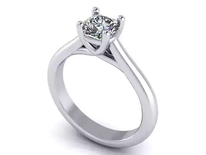 Cushion Cut Solitaire Engagement Rings With Matching Band