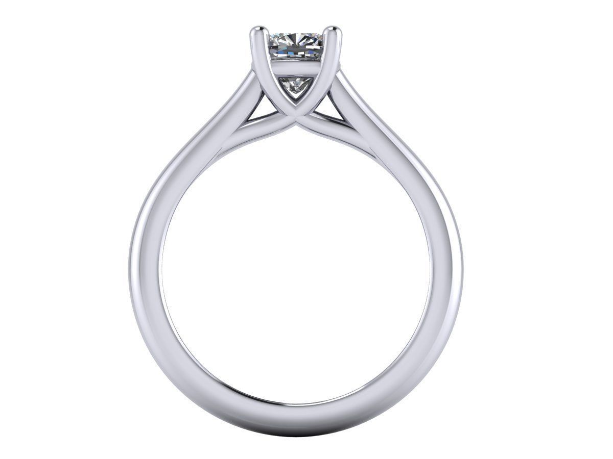 Cushion Cut Solitaire Engagement Rings With Matching Band 3D print model_3
