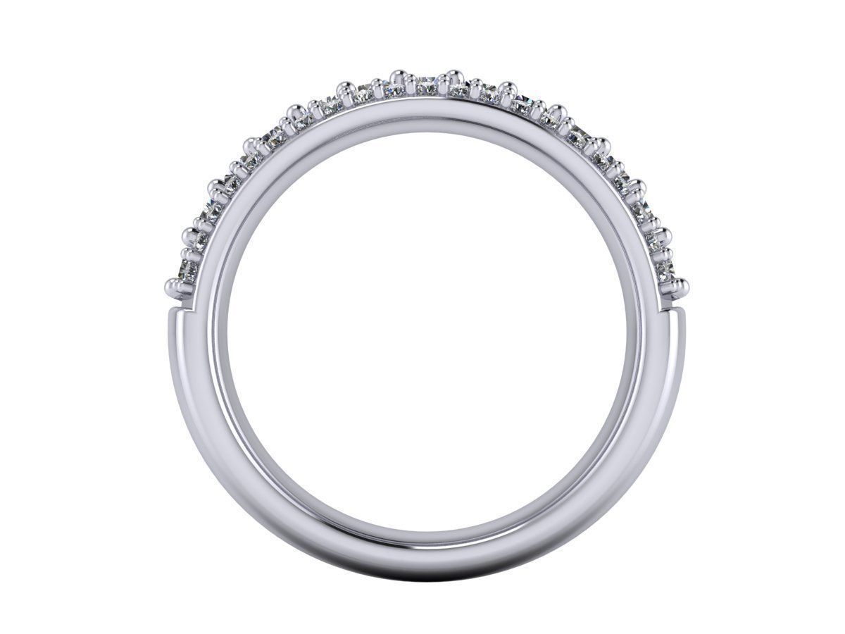 Baguette Row Wide Engagement Ring  3D print model_4