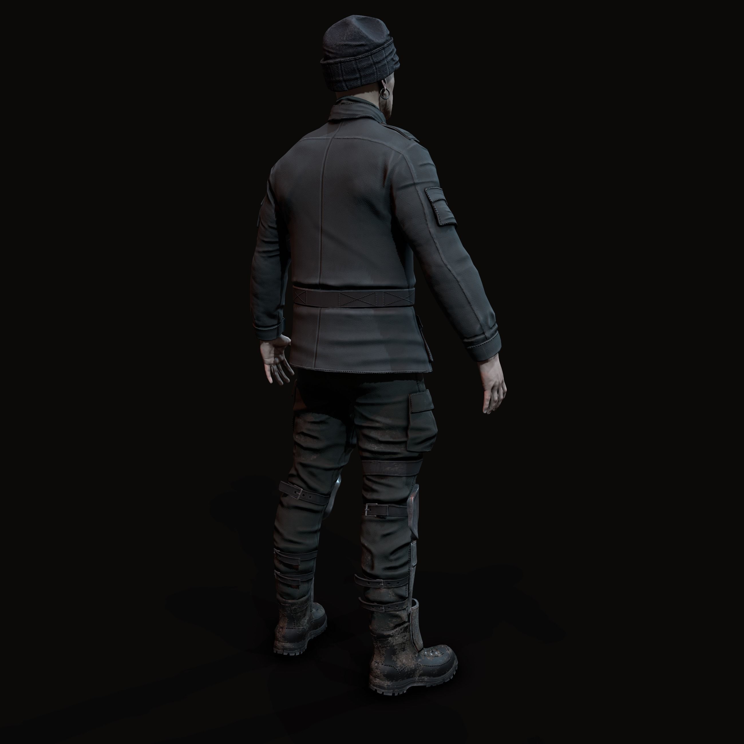 Wasteland male Low-poly 3D model_19