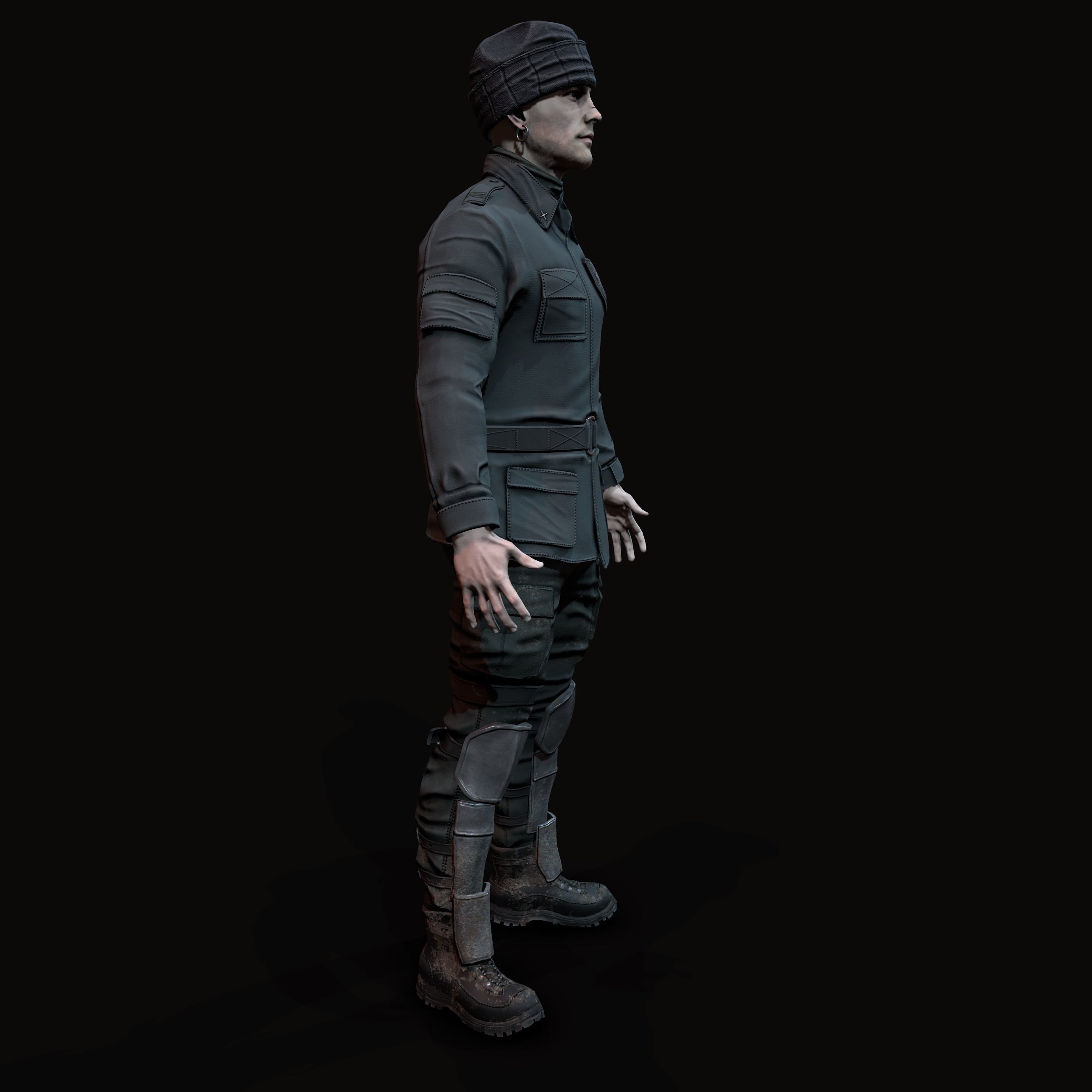 Wasteland male Low-poly 3D model_18