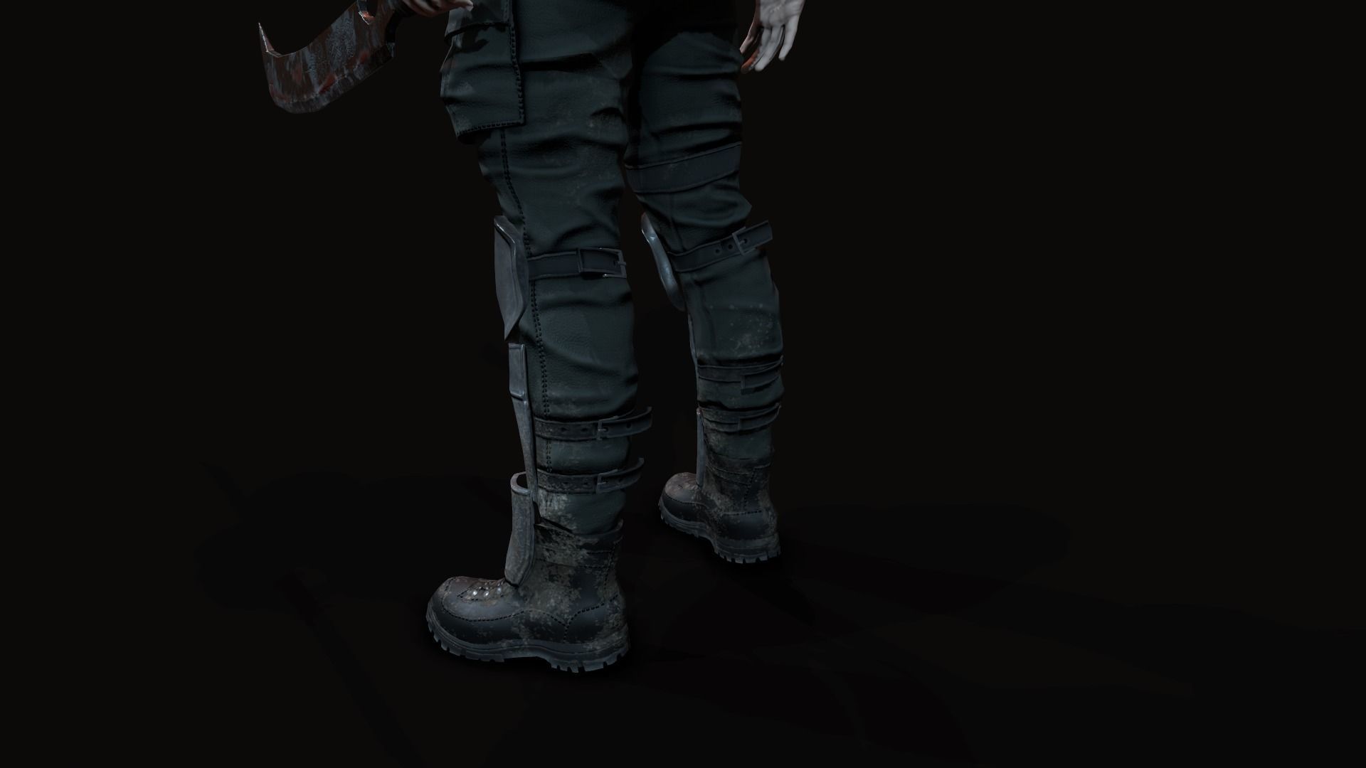 Wasteland male Low-poly 3D model_7