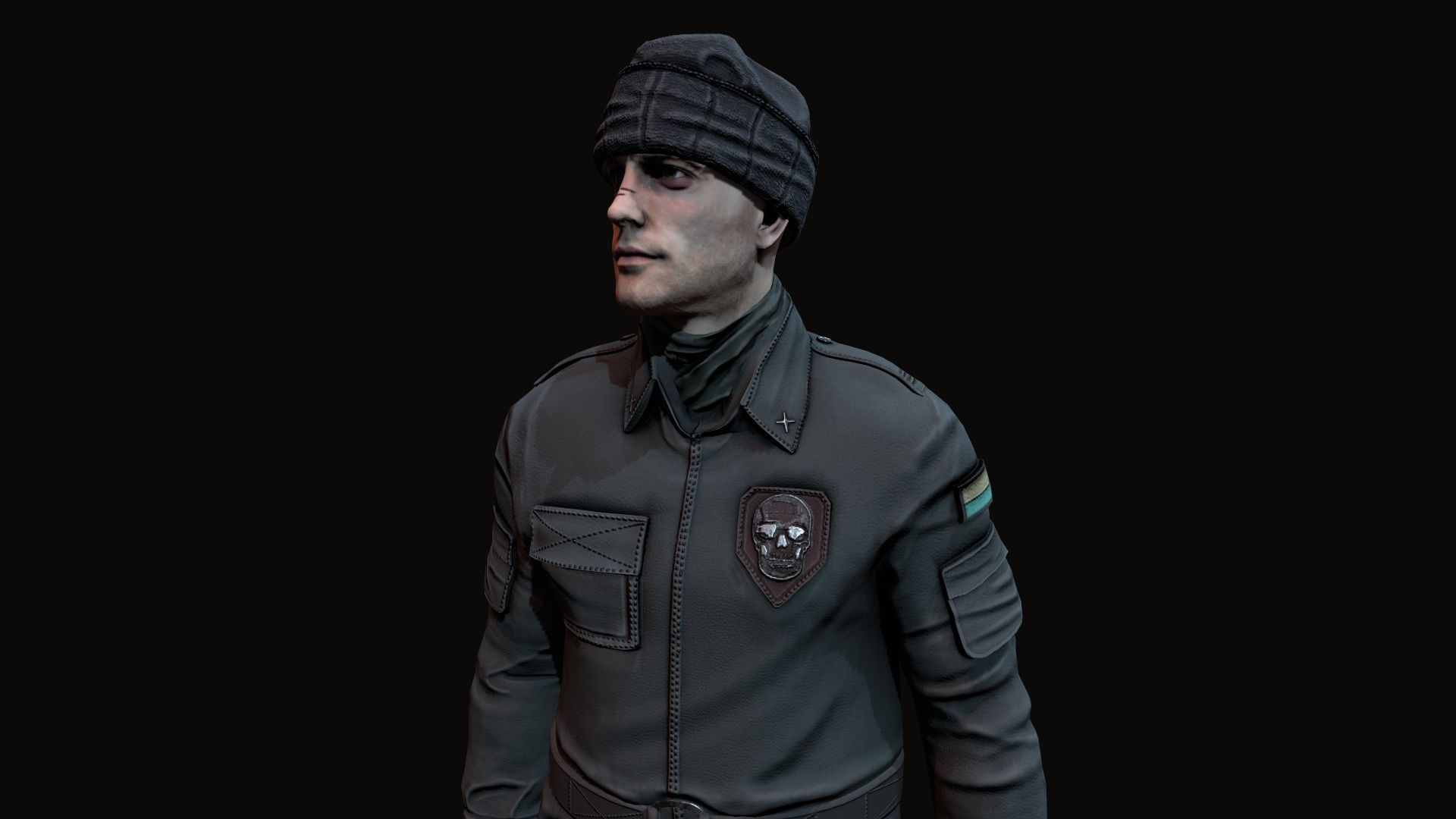 Wasteland male Low-poly 3D model_2