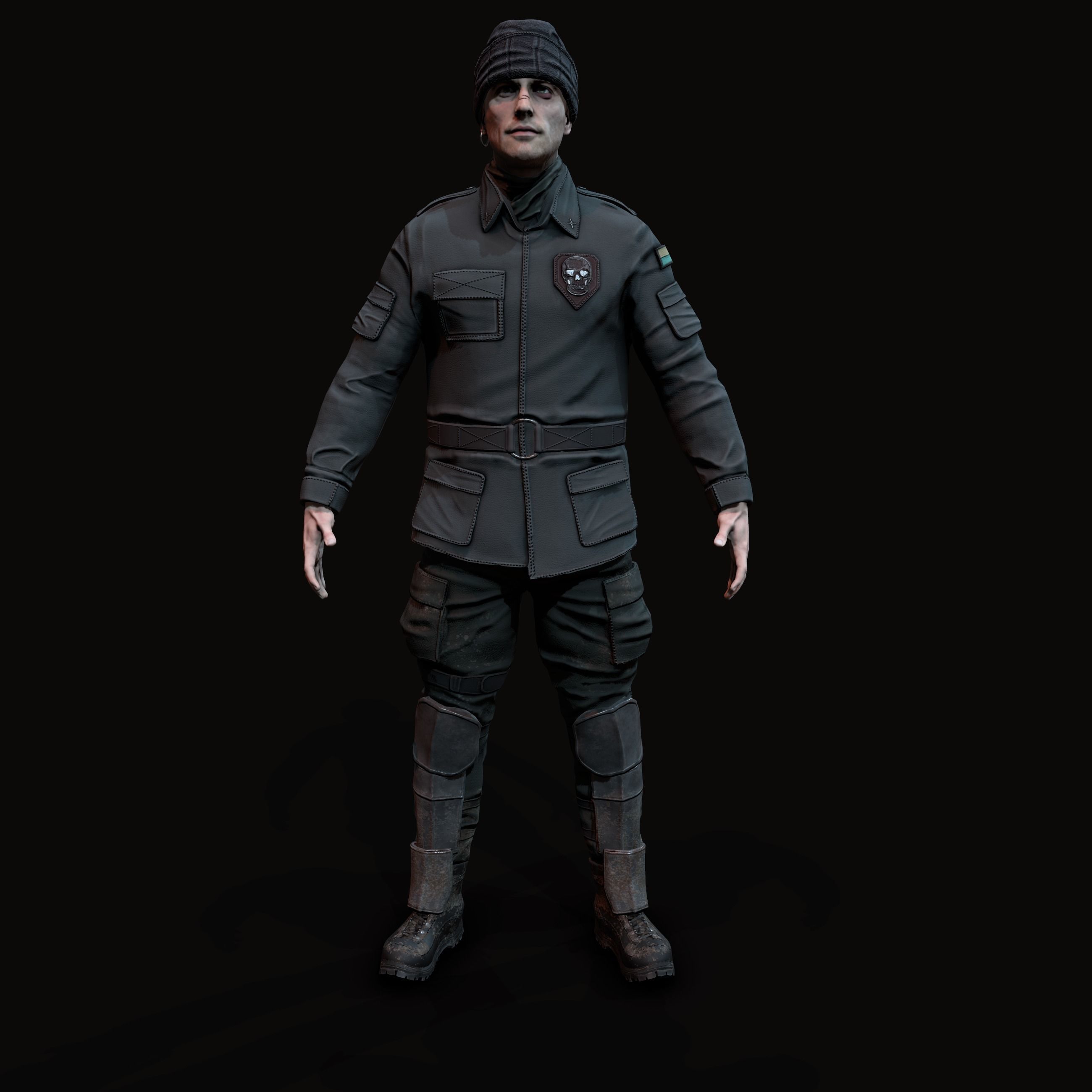 Wasteland male Low-poly 3D model_17