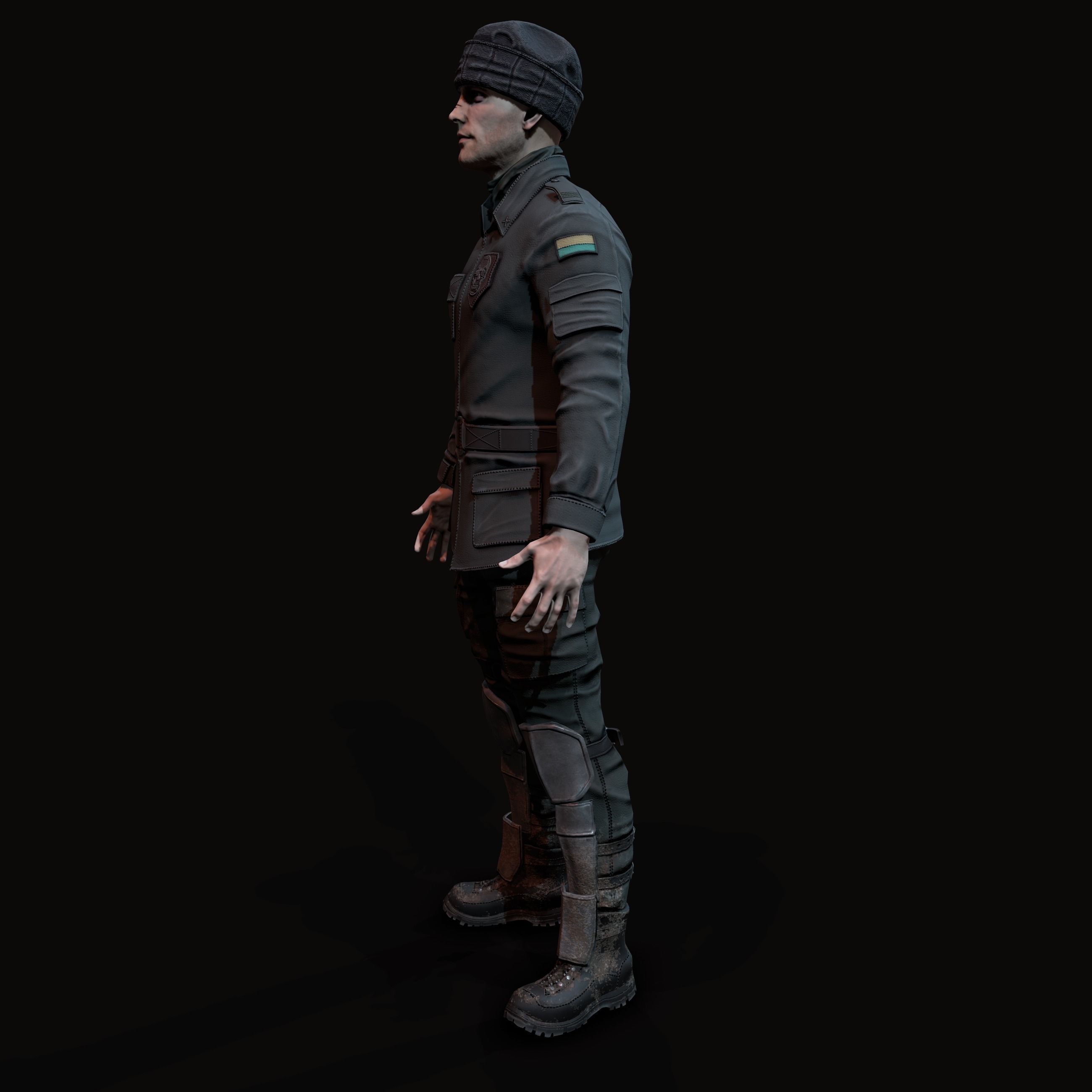 Wasteland male Low-poly 3D model_21