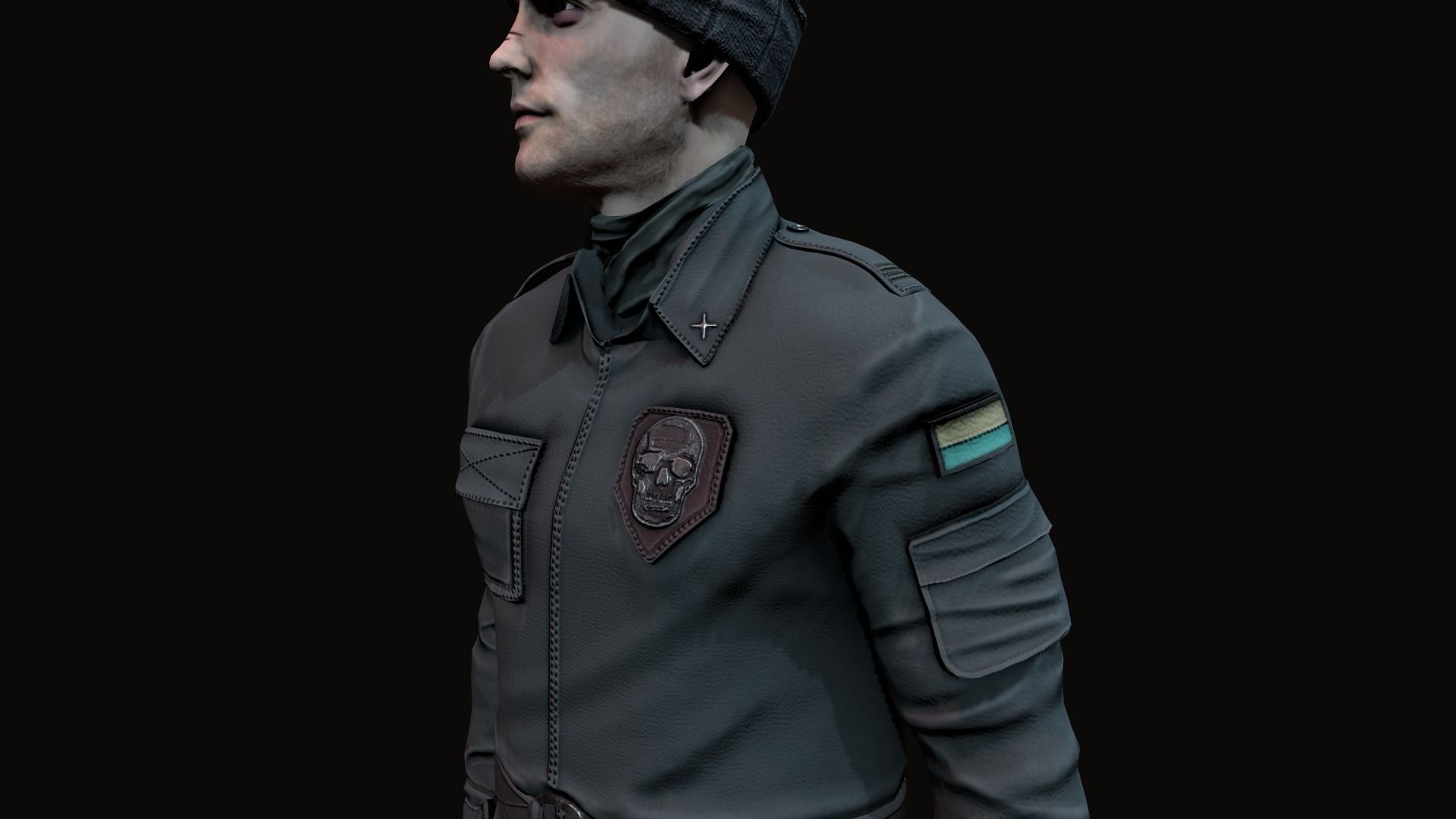 Wasteland male Low-poly 3D model_8