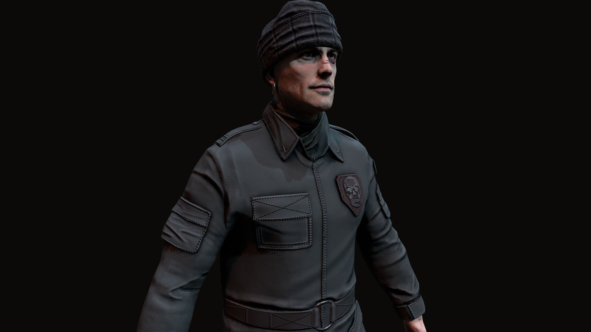 Wasteland male Low-poly 3D model_15
