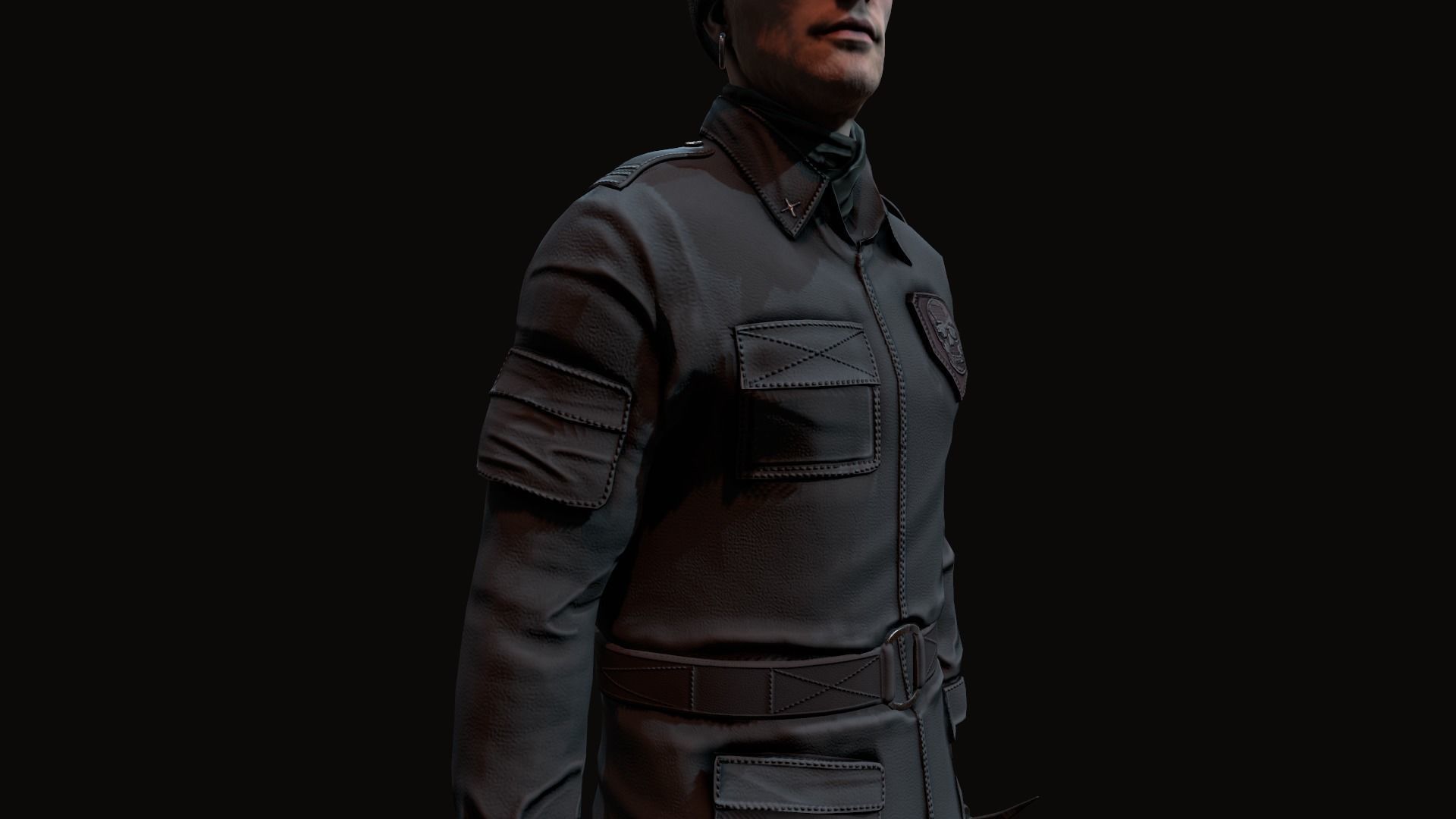 Wasteland male Low-poly 3D model_5