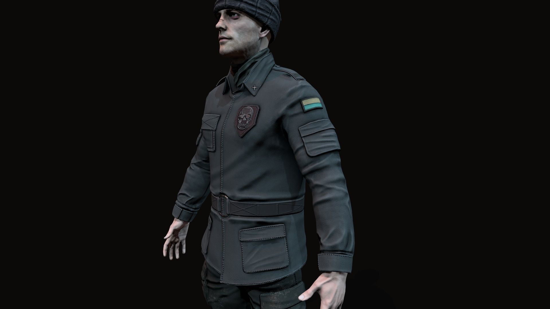 Wasteland male Low-poly 3D model_14