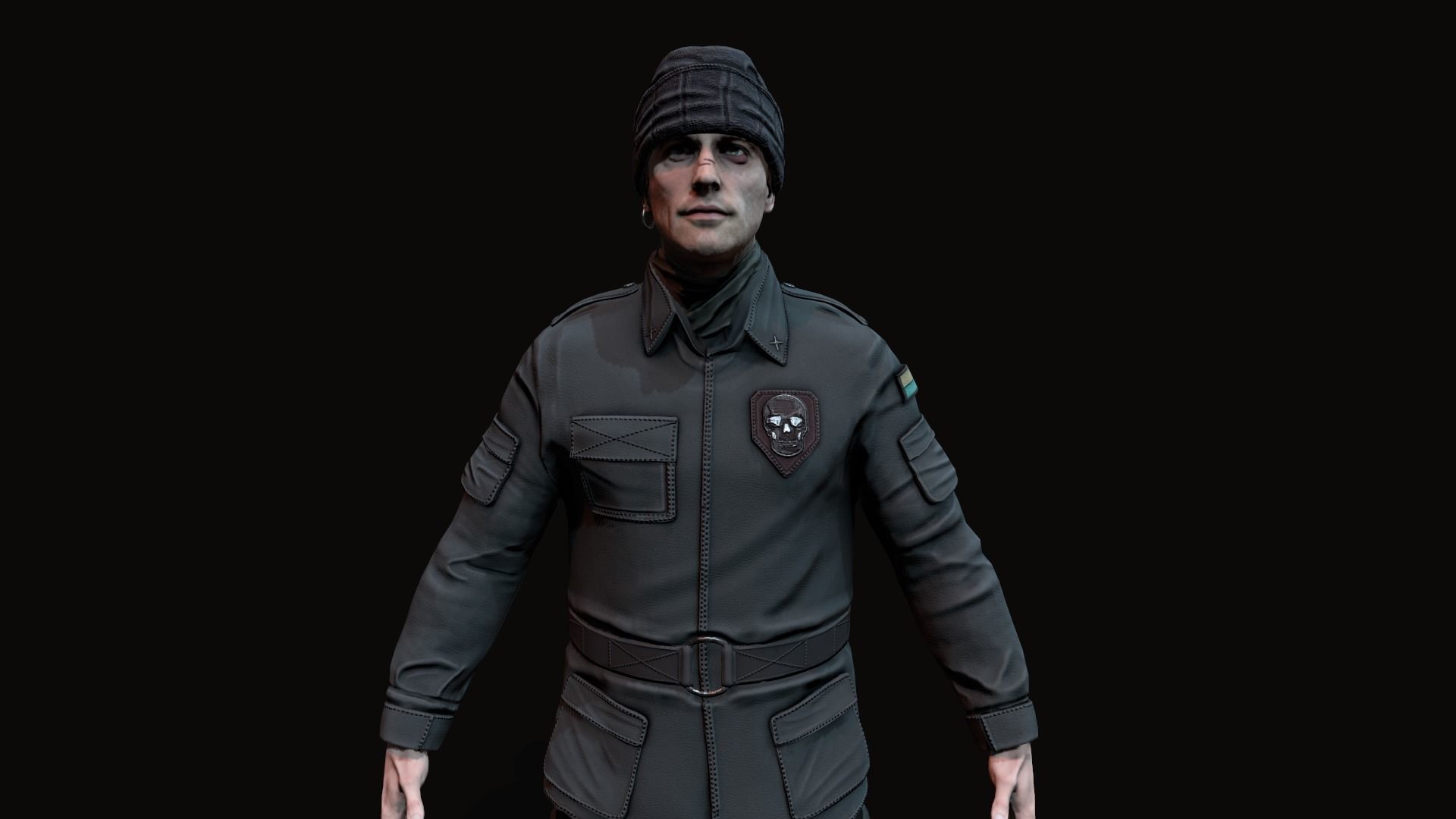 Wasteland male Low-poly 3D model_12