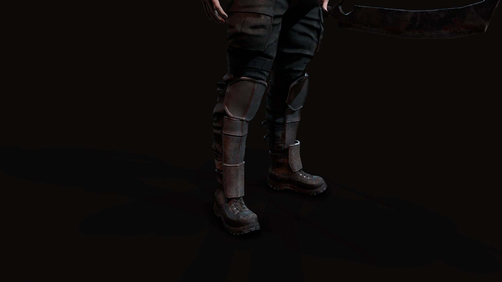 Wasteland male Low-poly 3D model_6
