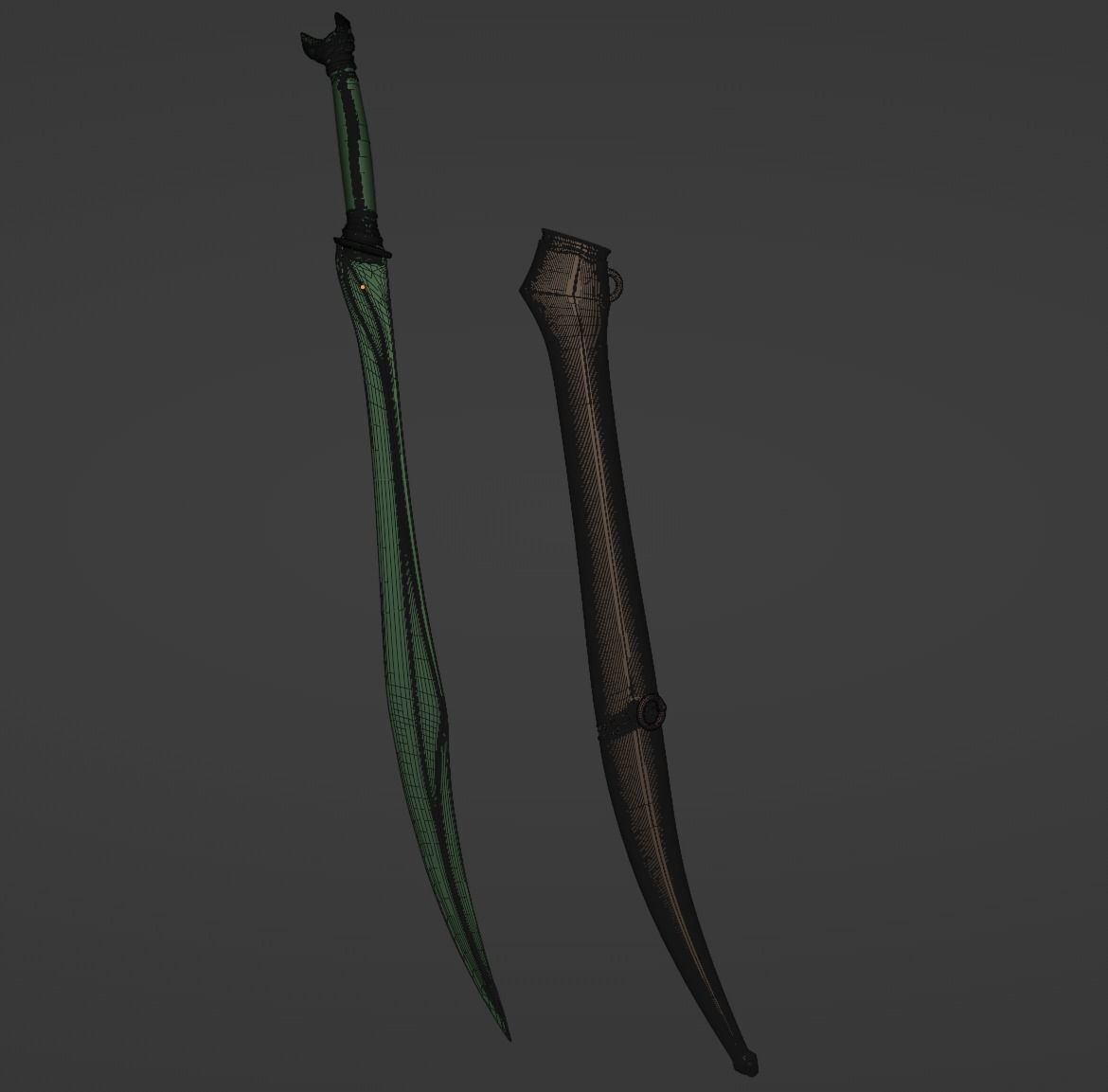 Sword Medieval Classic 3D model_1