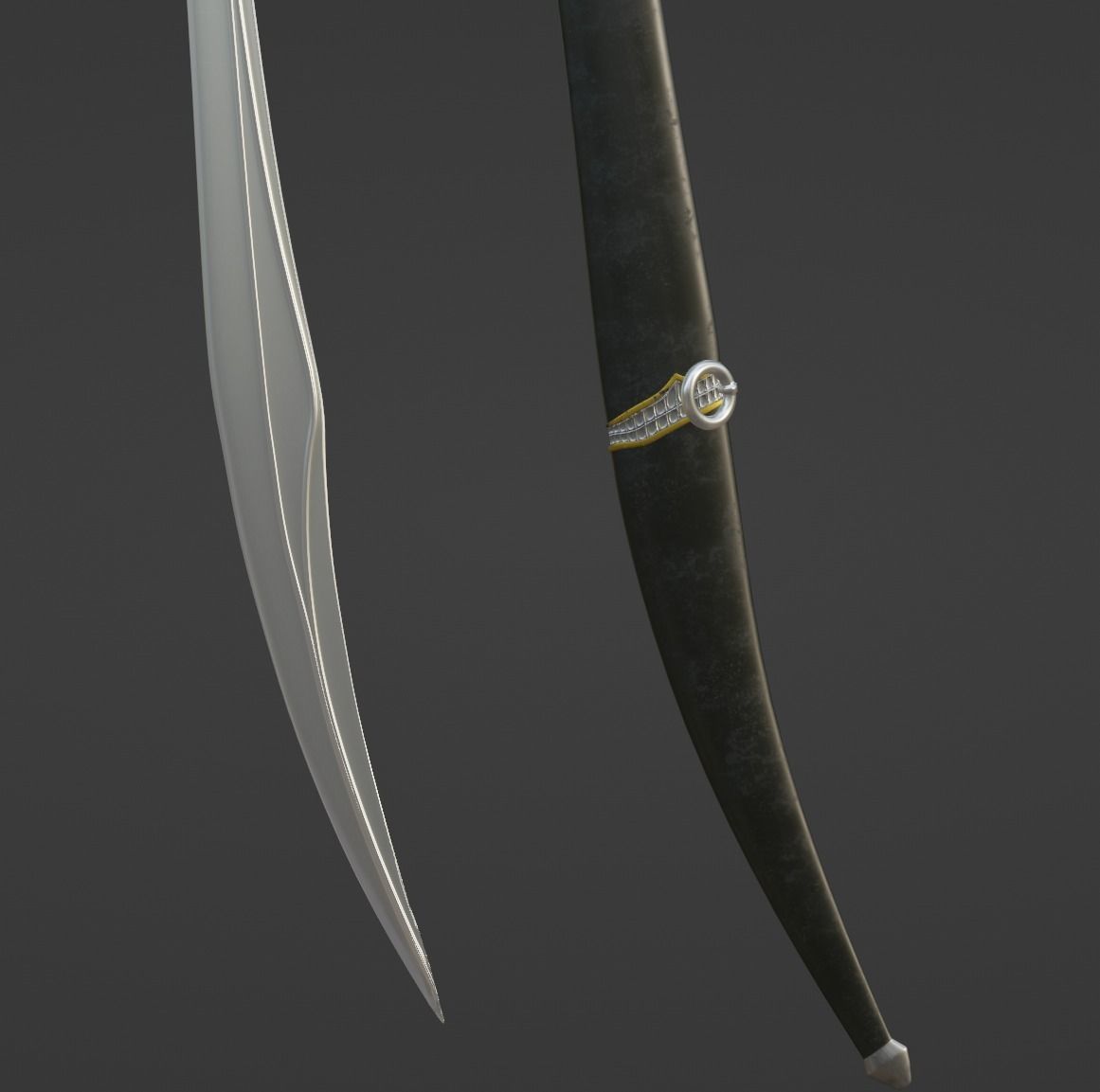 Sword Medieval Classic 3D model_15