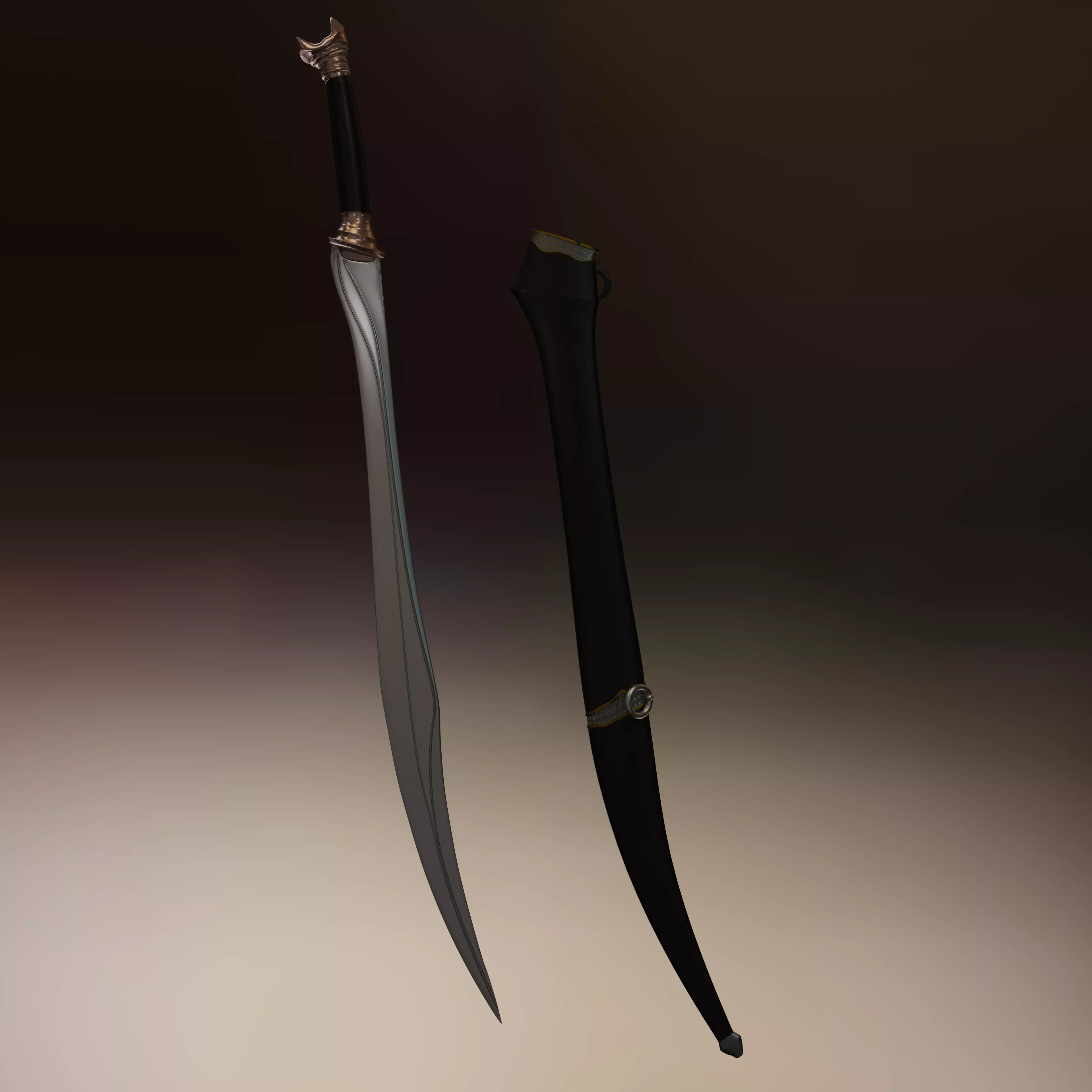 Sword Medieval Classic 3D model_0