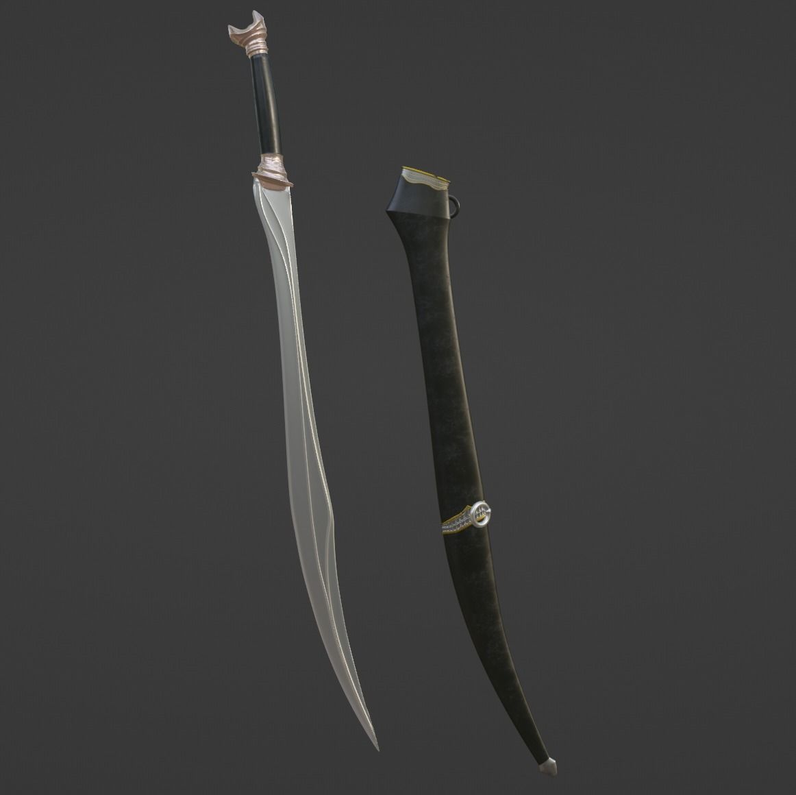 Sword Medieval Classic 3D model_16