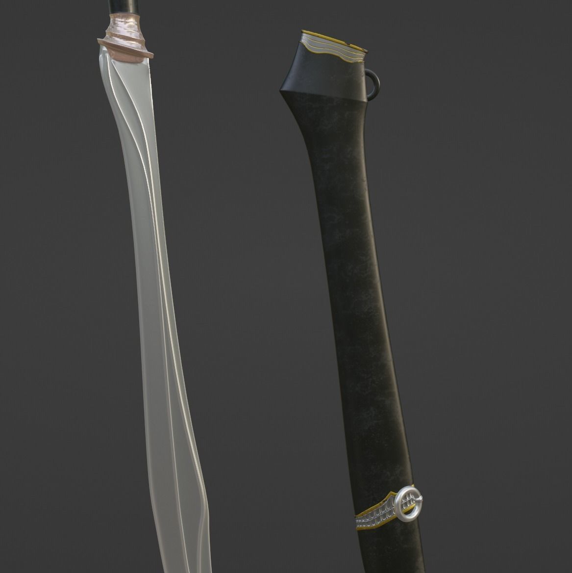 Sword Medieval Classic 3D model_14