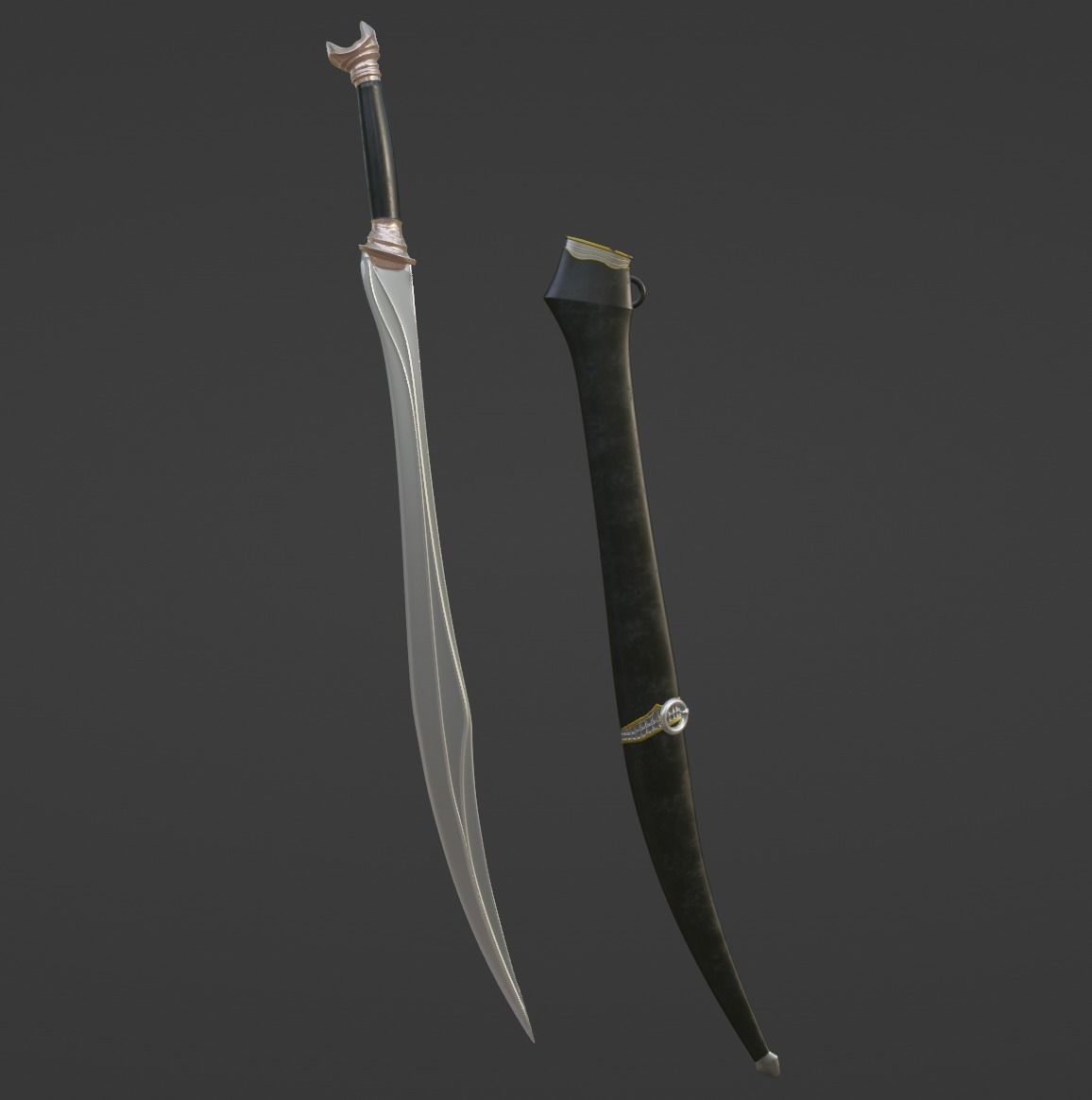 Sword Medieval Classic 3D model_9