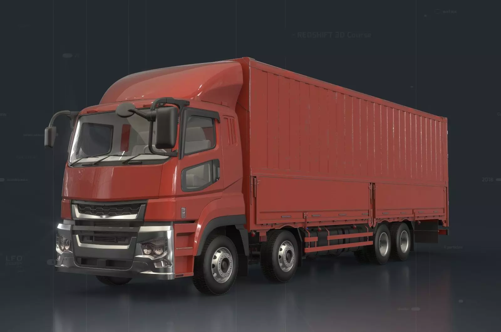 Transportation big trucks Low-poly 3D model