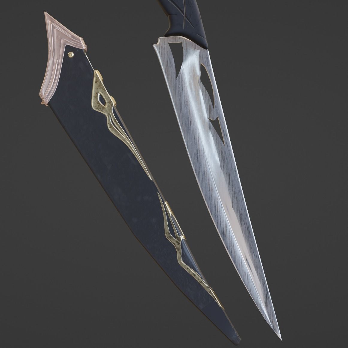 Carved Dagger 3D model_9