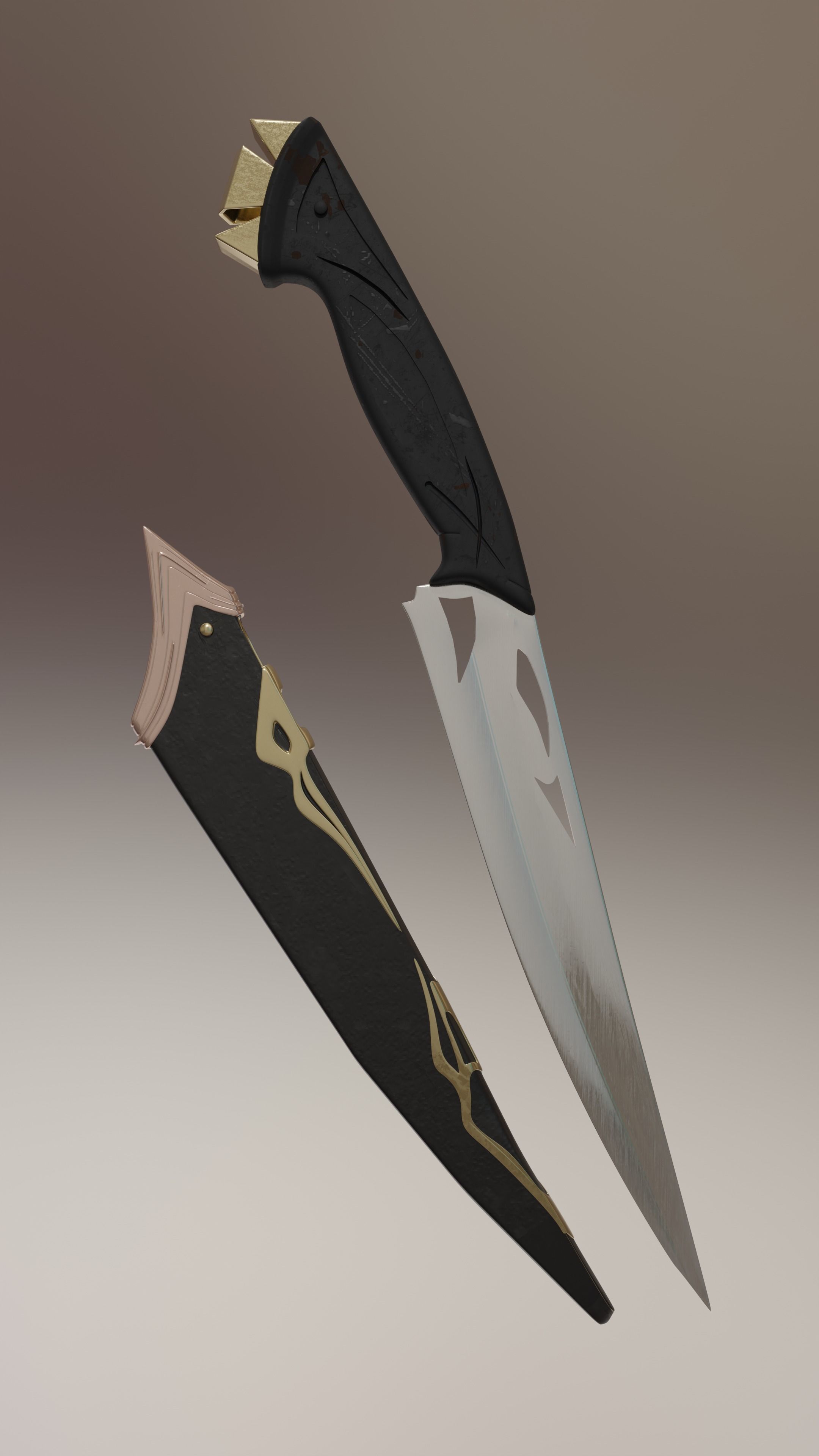 Carved Dagger 3D model_1