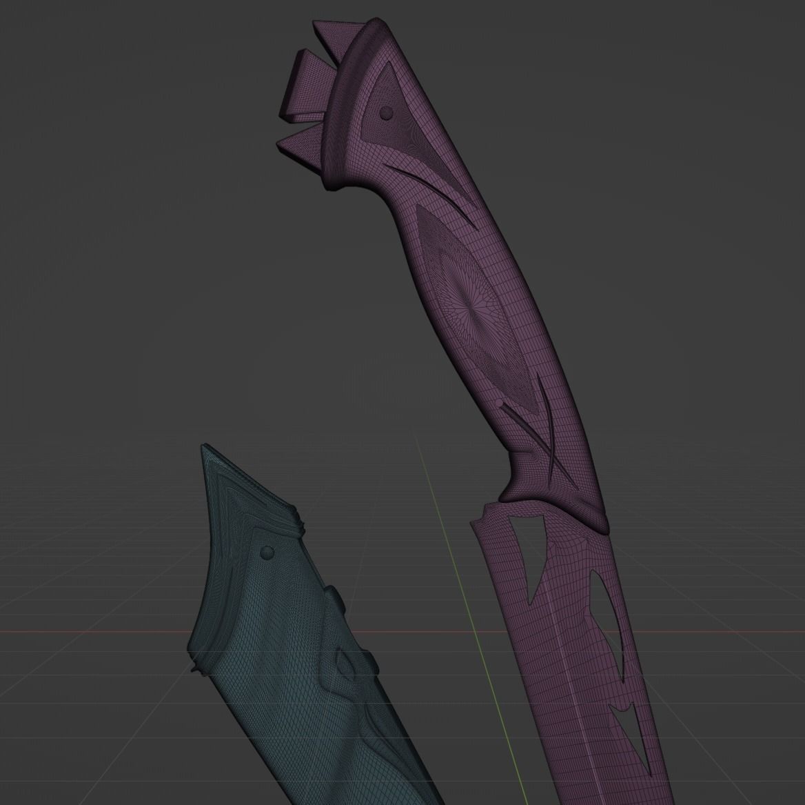 Carved Dagger 3D model_3