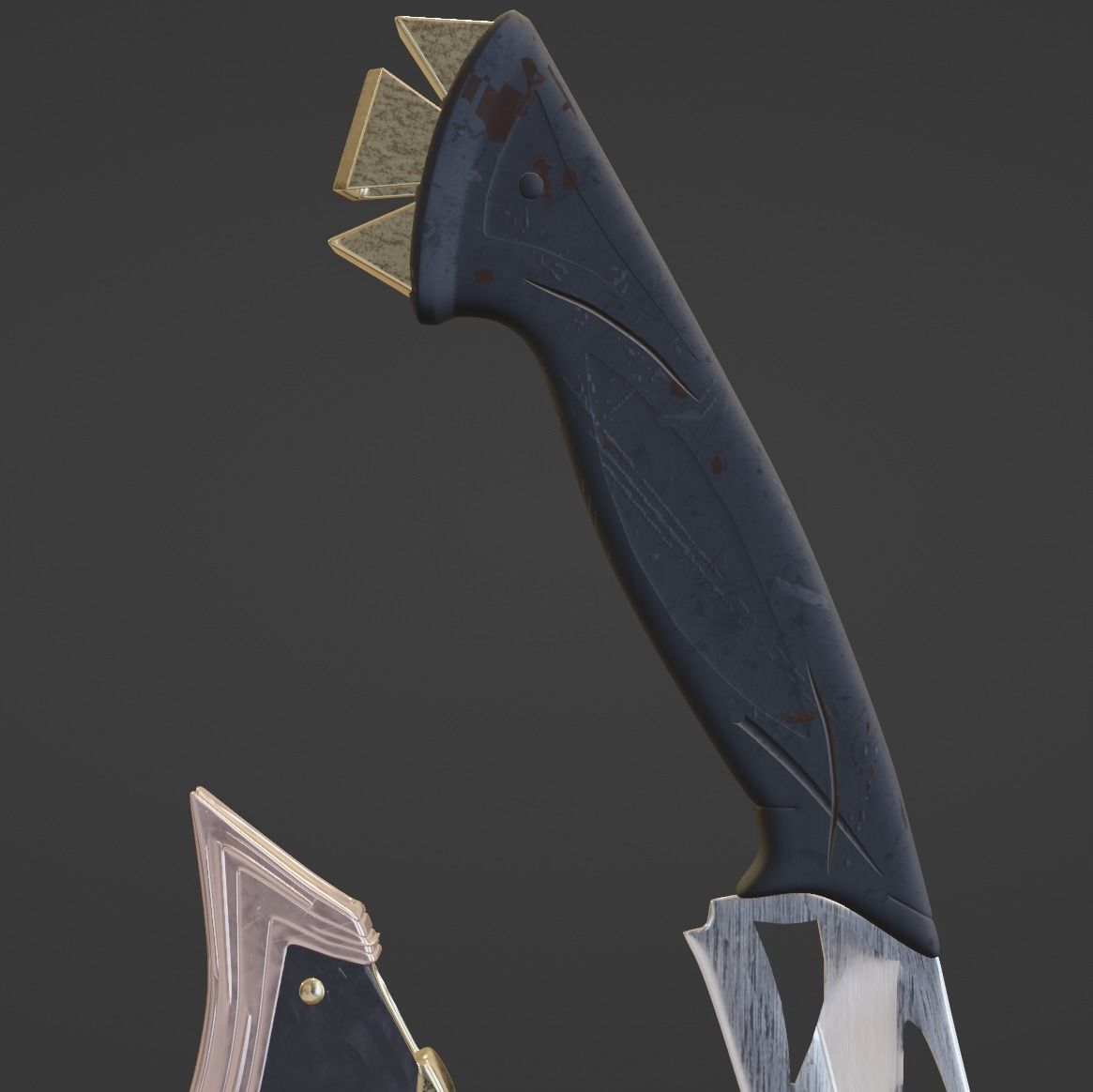 Carved Dagger 3D model_7