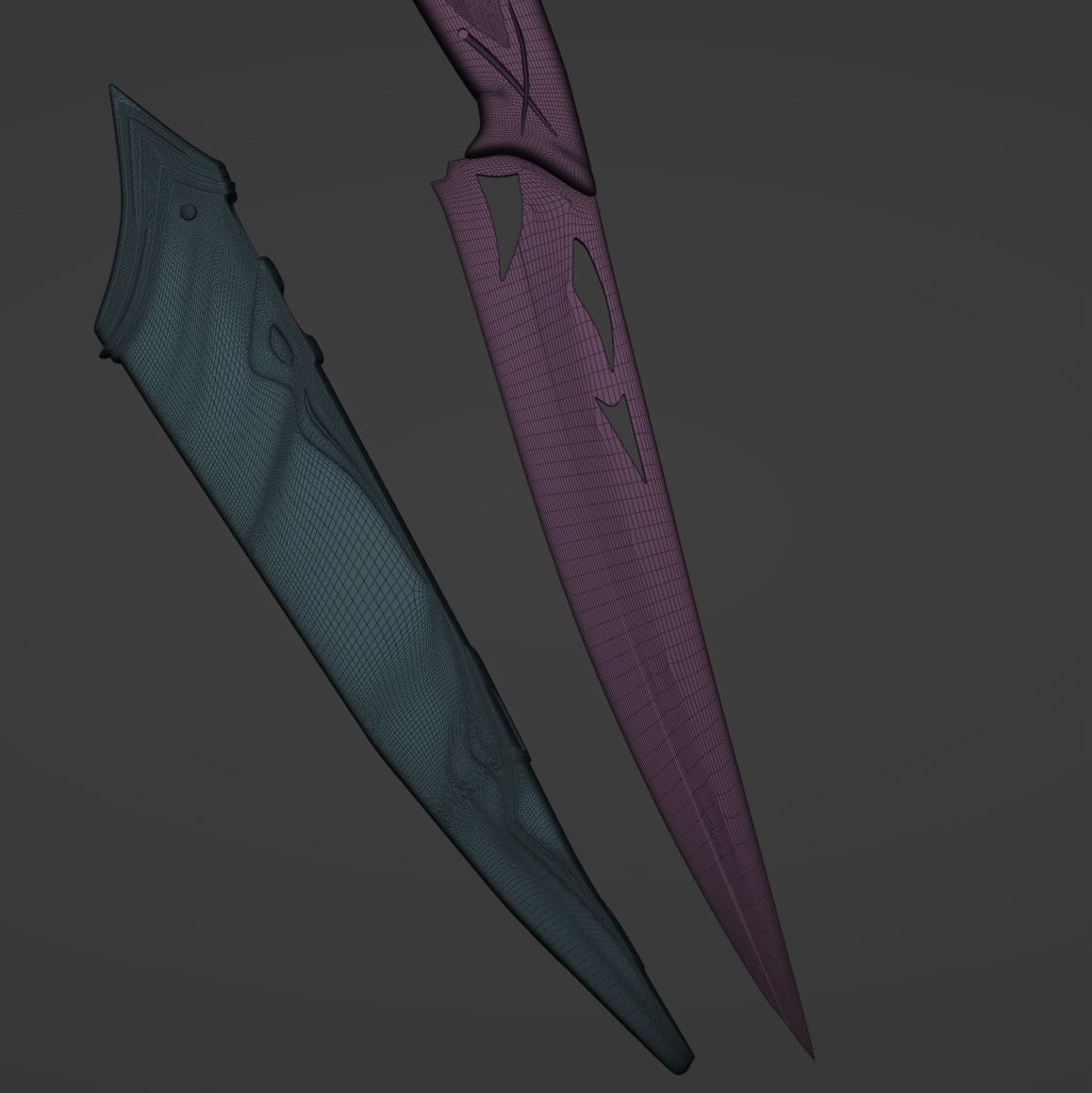 Carved Dagger 3D model_4