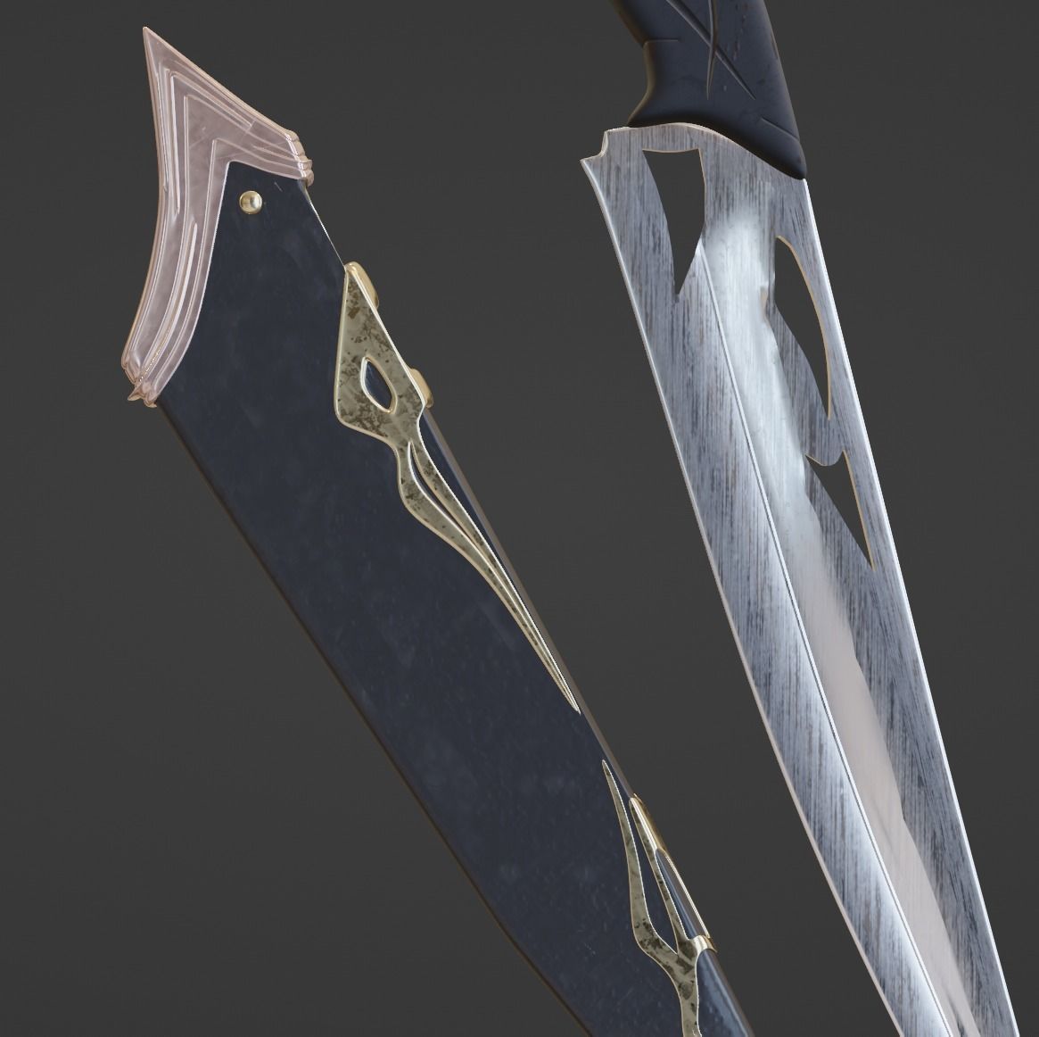 Carved Dagger 3D model_8