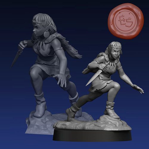San Princess Mononoke DnD Miniature 3D Print 3D print model
