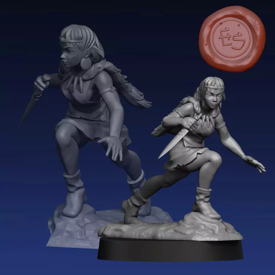 San Princess Mononoke DnD Miniature 3D Print 3D print model_0