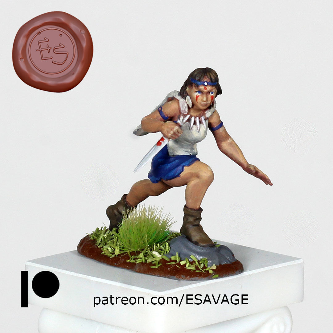 San Princess Mononoke DnD Miniature 3D Print 3D print model_1