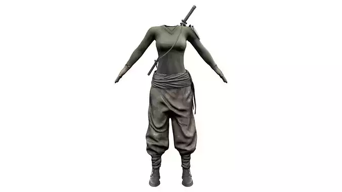 Sword Guerrilla Combat Outfit Low-poly 3D model