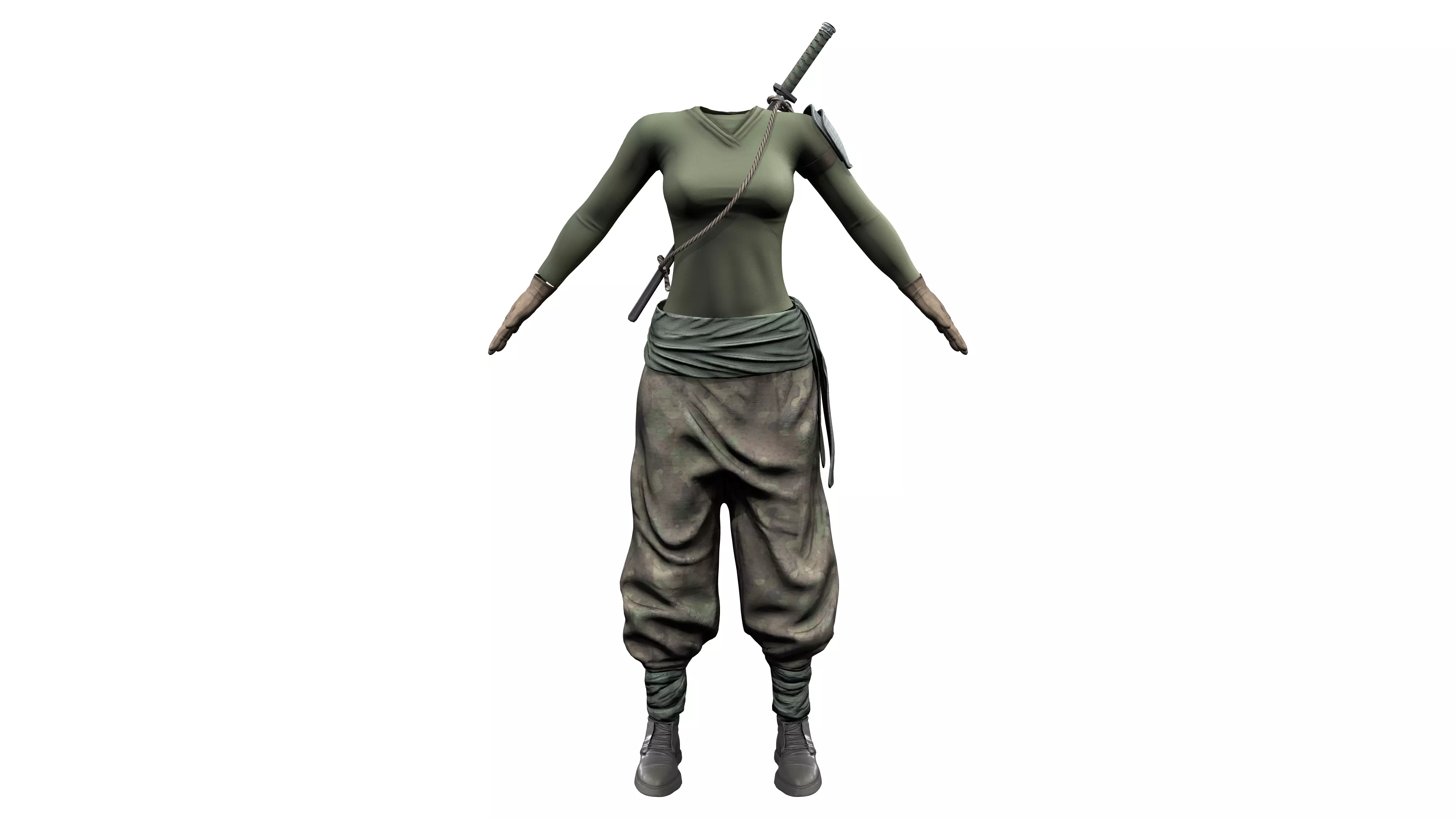 Sword Guerrilla Combat Outfit Low-poly 3D model