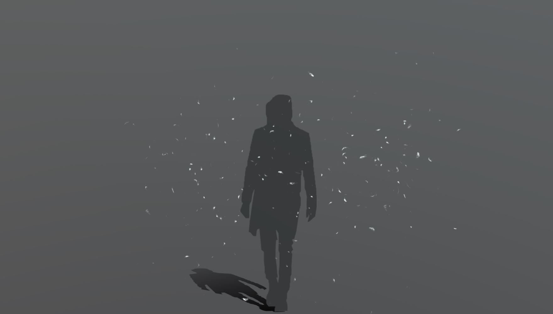 Feather Fall 300 feathers Low-poly 3D model_2