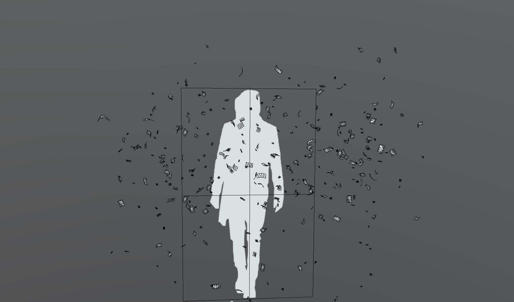 Feather Fall 300 feathers Low-poly 3D model_3