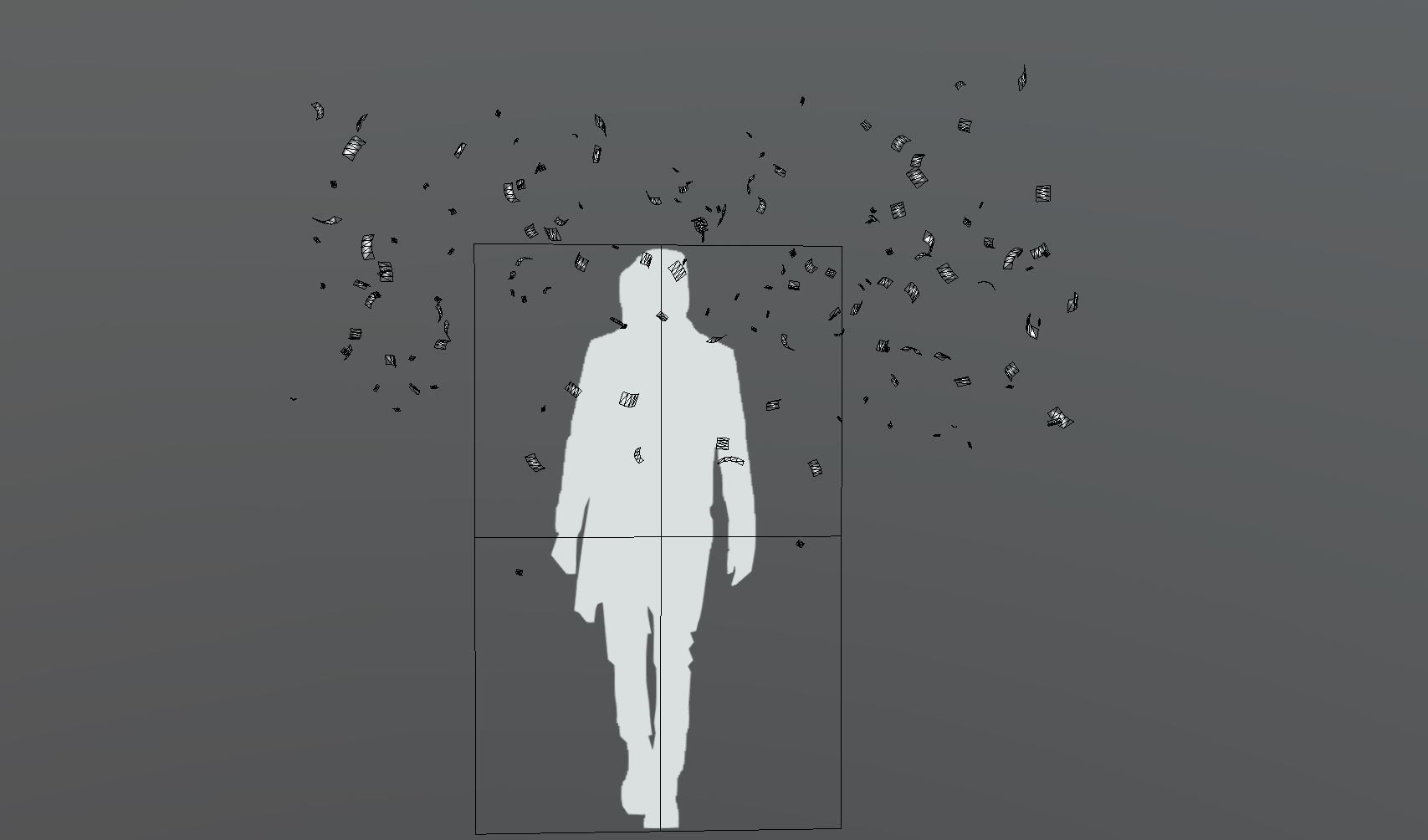 Feather Fall 150 feathers Low-poly 3D model_3