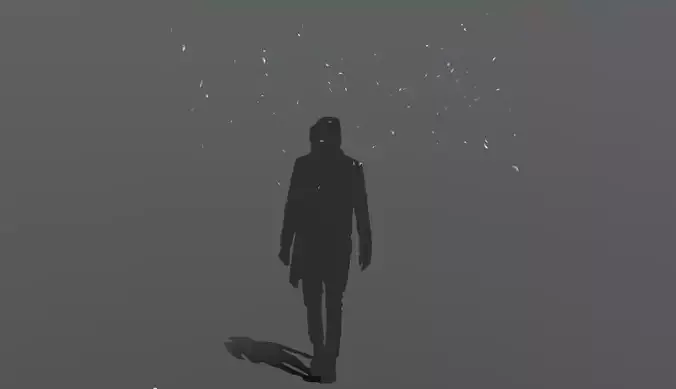 Feather Fall 150 feathers Low-poly 3D model
