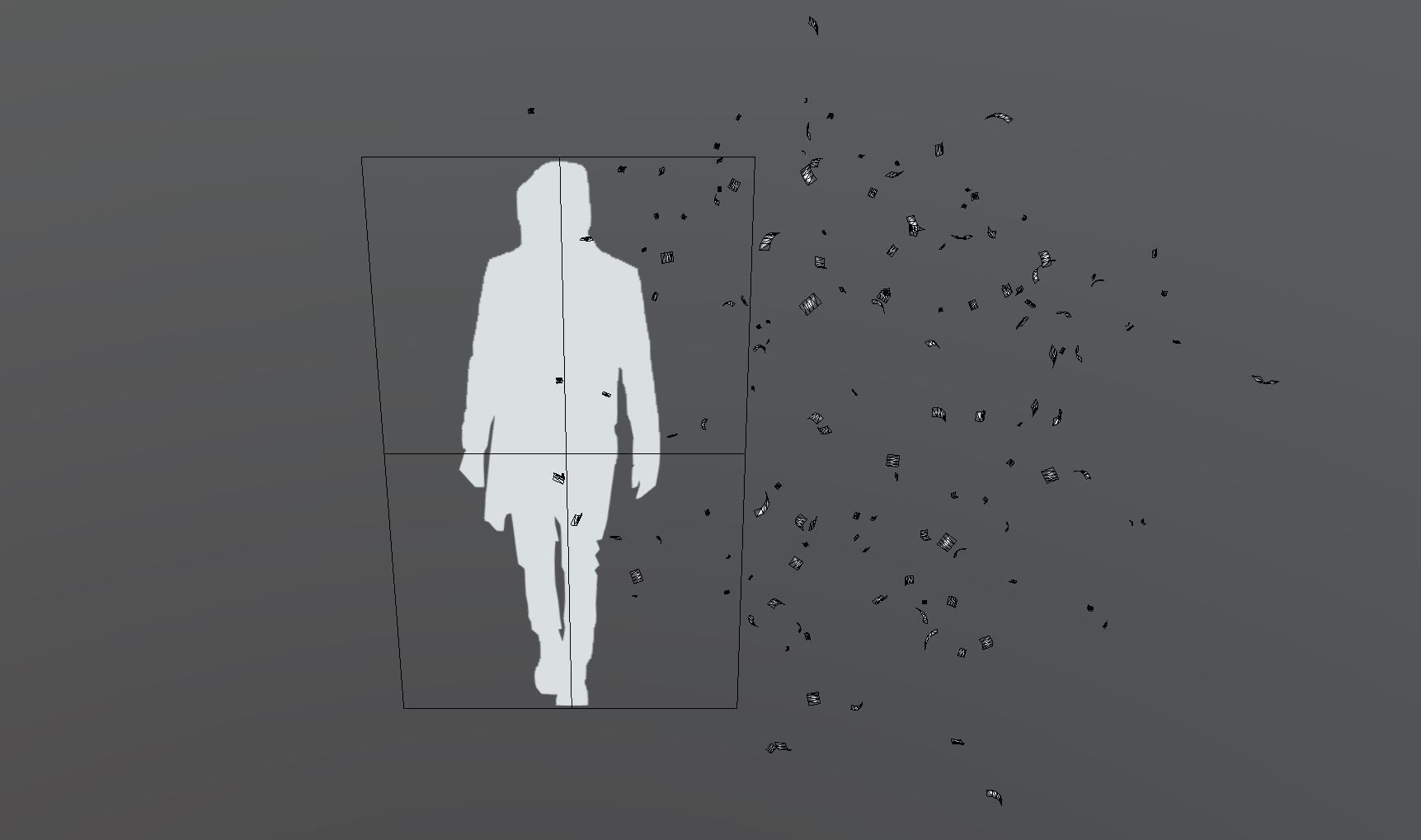 Feather Explosion 150 feathers Low-poly 3D model_3