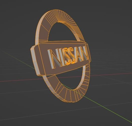 Nissan 3D Logo Low-poly 3D model_5