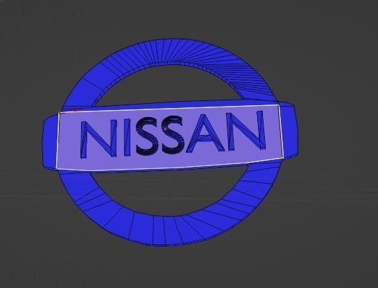 Nissan 3D Logo Low-poly 3D model_6