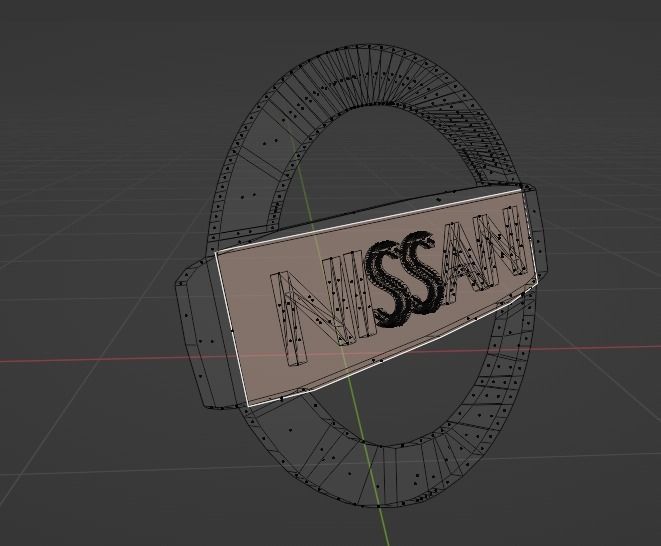 Nissan 3D Logo Low-poly 3D model_8