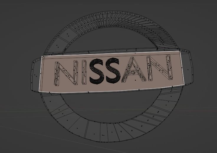 Nissan 3D Logo Low-poly 3D model_7