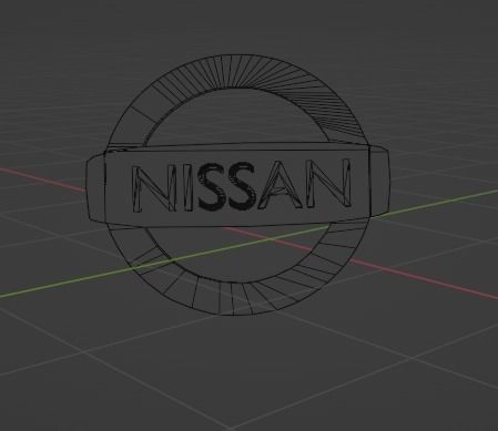 Nissan 3D Logo Low-poly 3D model_3