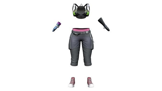Toxic Cheeky Street Punk Outfit Low-poly 3D model